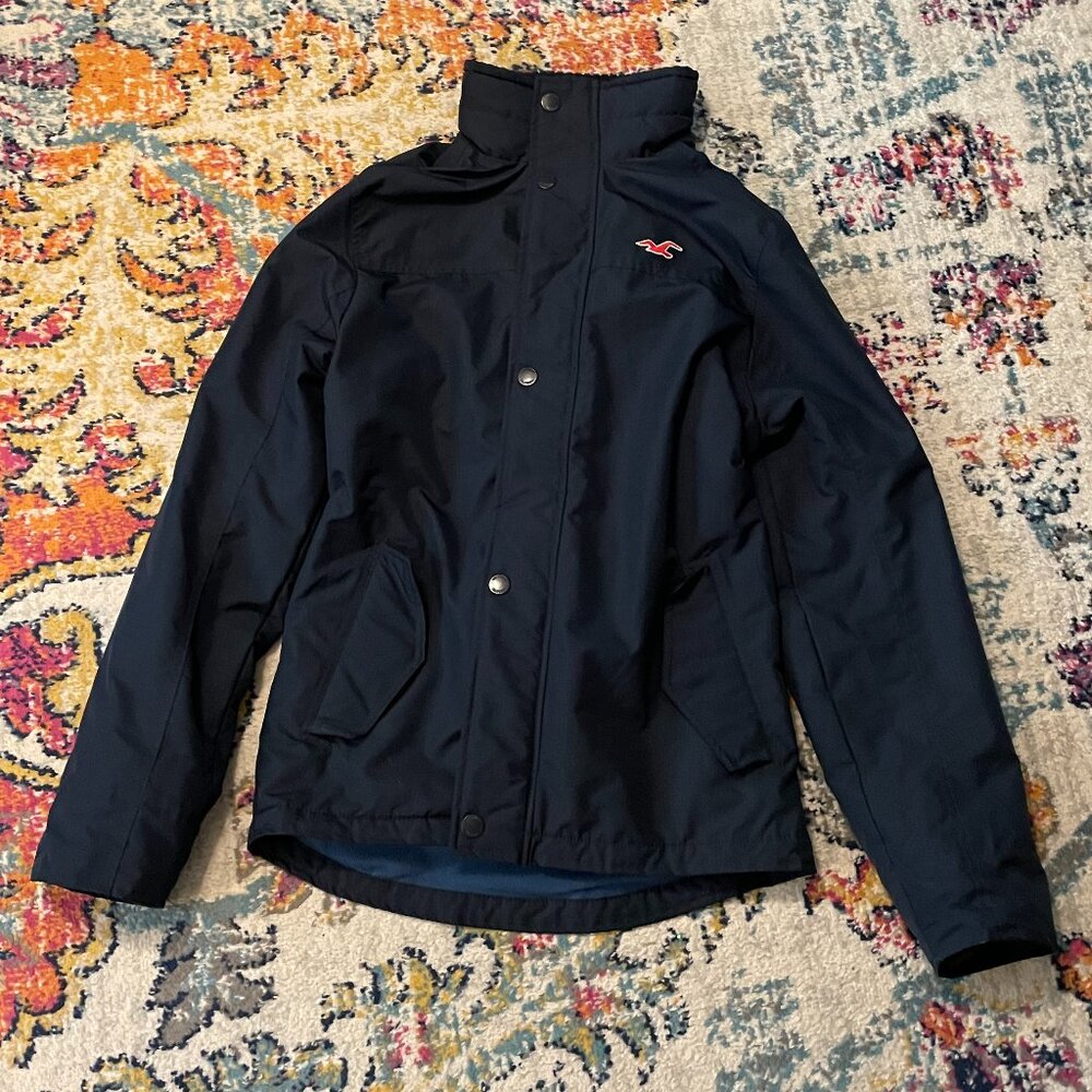 Hollister Mid Weight Winter Jacket-Navy-Young Mens Winter Coat-M-Mint!